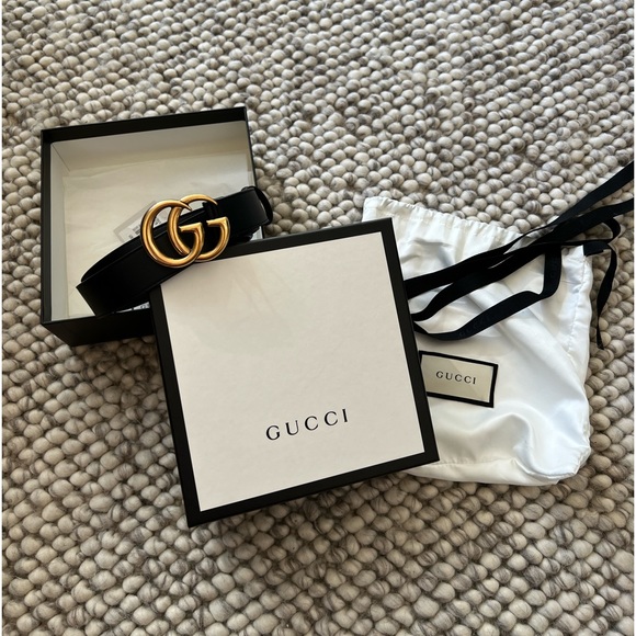 Gucci Accessories - Authentic Black Gucci belt with bronze G’s